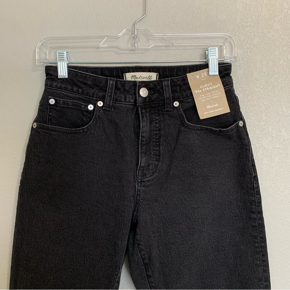 Madewell Black Curvy ‘90s Straight Jeans Size 25P 25 Petite NWT - Picture 4 of 17